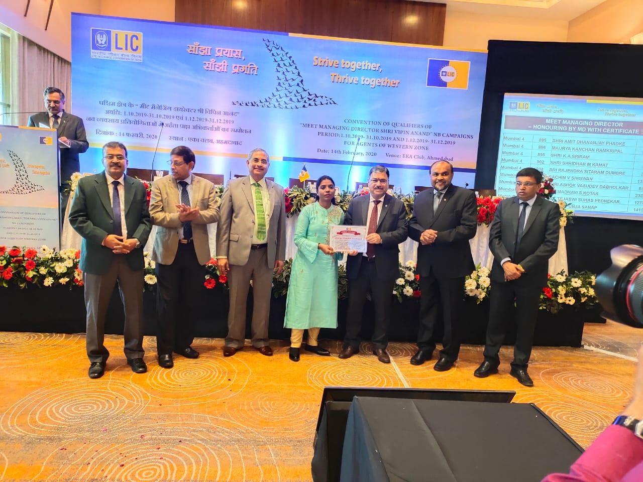 Felicitation by MD of LIC